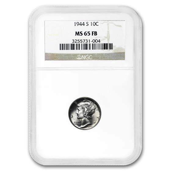 1944-S Mercury Dime MS-65 NGC (FB) 1944-S Mercury Dime MS-65 NGC (FB)