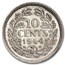 1944-S Netherlands Silver 10 Cents Wilhelmina AU