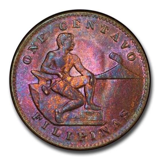 1944-S Philippines Centavo MS-64 PCGS (Red/Brown)