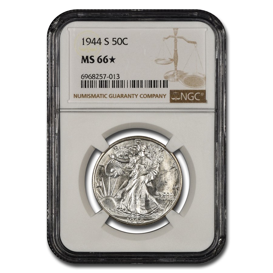 1944-S Walking Liberty Half Dollar MS-66* NGC