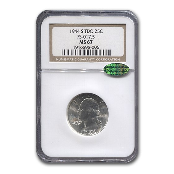 1944-S Washington Quarter MS-67 NGC CAC (TDO FS-017.5) 1944-S Washington Quarter MS-67 NGC CAC (TDO FS-017.5)