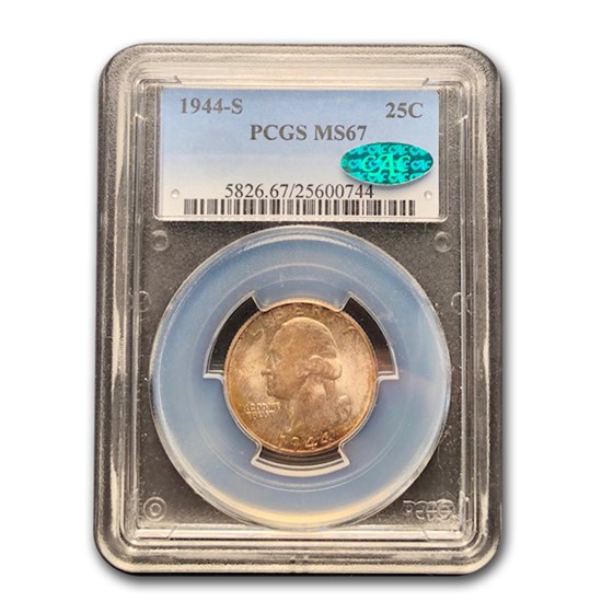 1944-S Washington Quarter MS-67 PCGS CAC 1944-S Washington Quarter MS-67 PCGS CAC