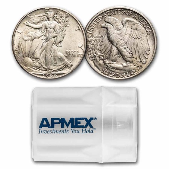 1944 Walking Liberty Half Dollar 20-Coin Roll BU 1944 Walking Liberty Half Dollar 20-Coin Roll BU