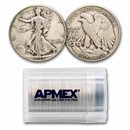1944 Walking Liberty Halves 20-Coin Roll Avg Circ