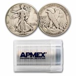 1944 Walking Liberty Halves 20-Coin Roll Avg Circ
