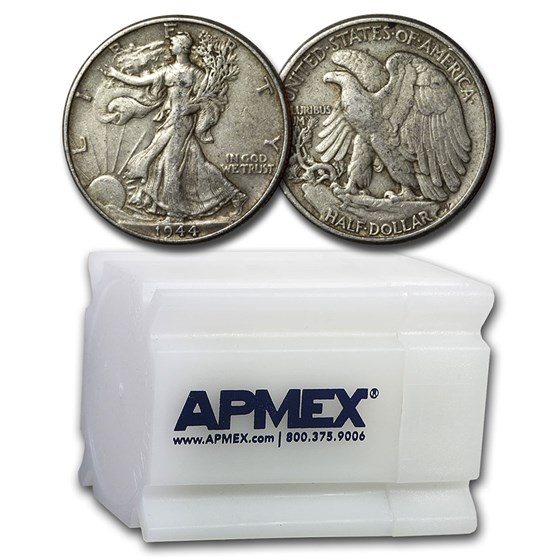 1944 Walking Liberty Halves 20-Coin Roll XF 1944 Walking Liberty Halves 20-Coin Roll XF