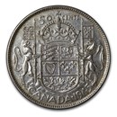 1945 Canada Silver 50 Cents George VI AU