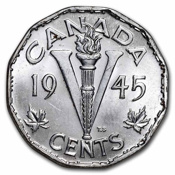1945 Canada Steel "Victory" 5 Cents BU