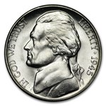 1945-D 35% Silver Wartime Jefferson Nickel Roll BU