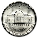 1945-D 35% Silver Wartime Jefferson Nickel Roll BU