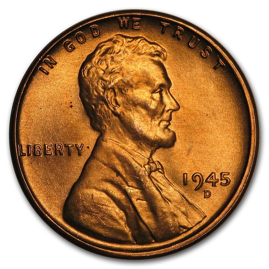 1945-D Lincoln Cent BU (Red)