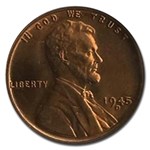 1945-D Lincoln Cent MS-67 NGC (Red)
