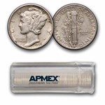 1945-D Mercury Dime 50-Coin Roll Avg Circ