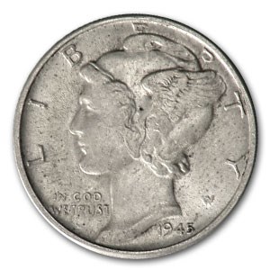 1945-D Mercury Dime AU 1945-D Mercury Dime AU