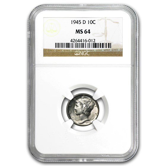 1945-D Mercury Dime MS-64 NGC 1945-D Mercury Dime MS-64 NGC