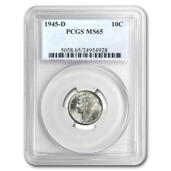 1945-D Mercury Dime MS-65 PCGS 1945-D Mercury Dime MS-65 PCGS
