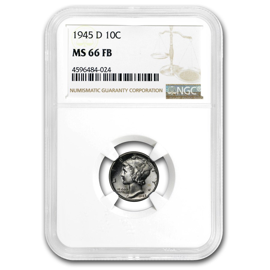 1945-D Mercury Dime MS-66 NGC (FB)