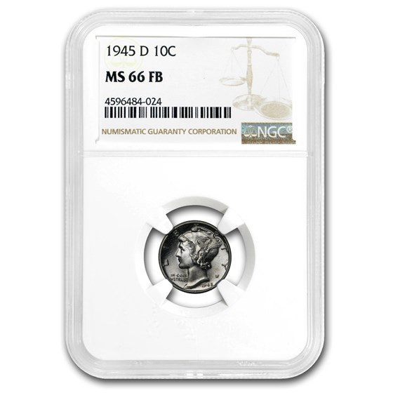1945-D Mercury Dime MS-66 NGC (FB) 1945-D Mercury Dime MS-66 NGC (FB)