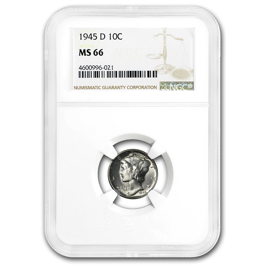 1945-D Mercury Dime MS-66 NGC
