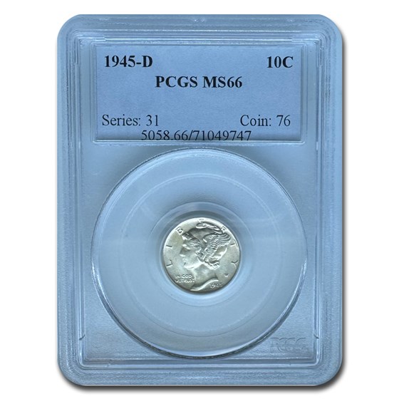 1945-D Mercury Dime MS-66 PCGS 1945-D Mercury Dime MS-66 PCGS