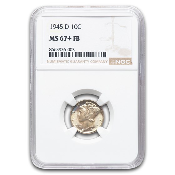 1945-D Mercury Dime MS-67+ NGC (FB)