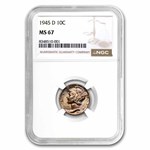 1945-D Mercury Dime MS-67 NGC
