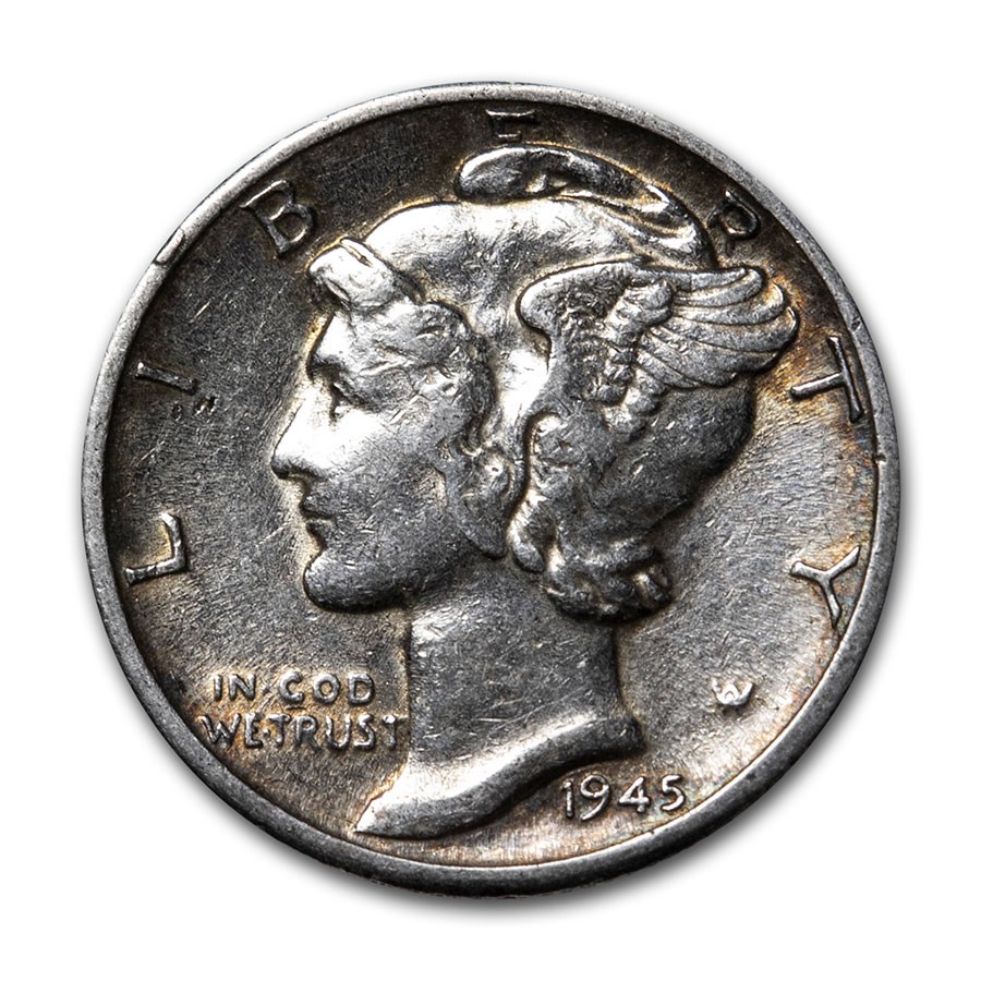 1945-D Mercury Dime XF