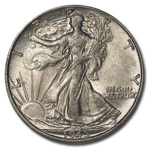 1945-D Walking Liberty Half Dollar AU