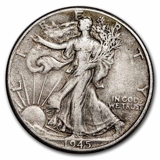 1945-D Walking Liberty Half Dollar Fine/VF 1945-D Walking Liberty Half Dollar Fine/VF