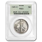 1945-D Walking Liberty Half Dollar MS-63 PCGS