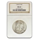 1945-D Walking Liberty Half Dollar MS-64 NGC