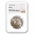 1945-D Walking Liberty Half Dollar MS-65 NGC