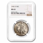 1945-D Walking Liberty Half Dollar MS-65 NGC
