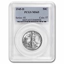 1945-D Walking Liberty Half Dollar MS-65 PCGS