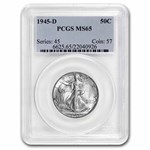 1945-D Walking Liberty Half Dollar MS-65 PCGS