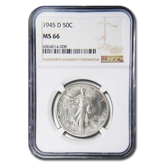 1945-D Walking Liberty Half Dollar MS-66 NGC 1945-D Walking Liberty Half Dollar MS-66 NGC