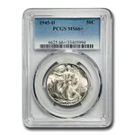1945-D Walking Liberty Half Dollar MS-66+ PCGS
