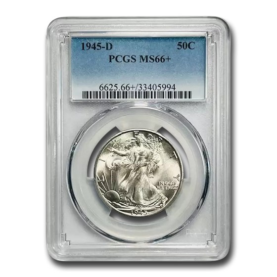 1945-D Walking Liberty Half Dollar MS-66+ PCGS 1945-D Walking Liberty Half Dollar MS-66+ PCGS