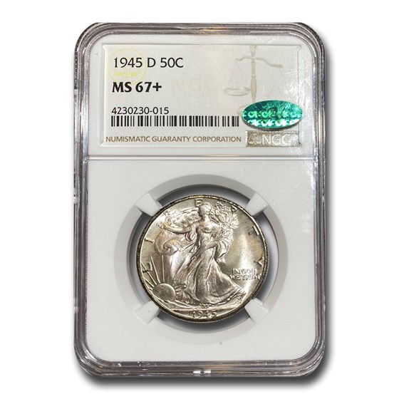 1945-D Walking Liberty Half Dollar MS-67+ NGC CAC 1945-D Walking Liberty Half Dollar MS-67+ NGC CAC
