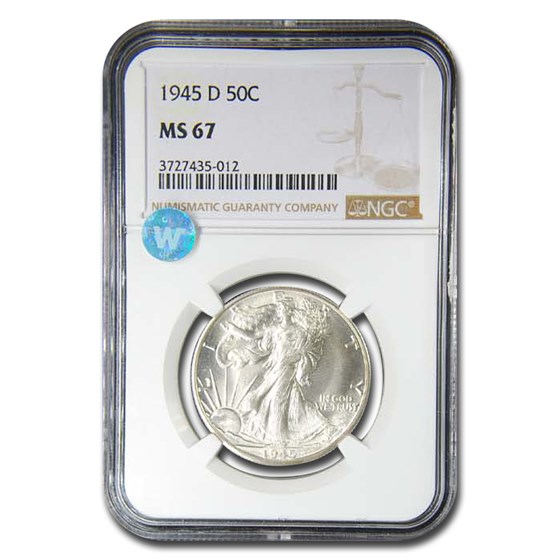 1945-D Walking Liberty Half Dollar MS-67 NGC 1945-D Walking Liberty Half Dollar MS-67 NGC
