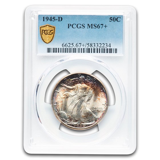1945-D Walking Liberty Half Dollar MS-67+ PCGS