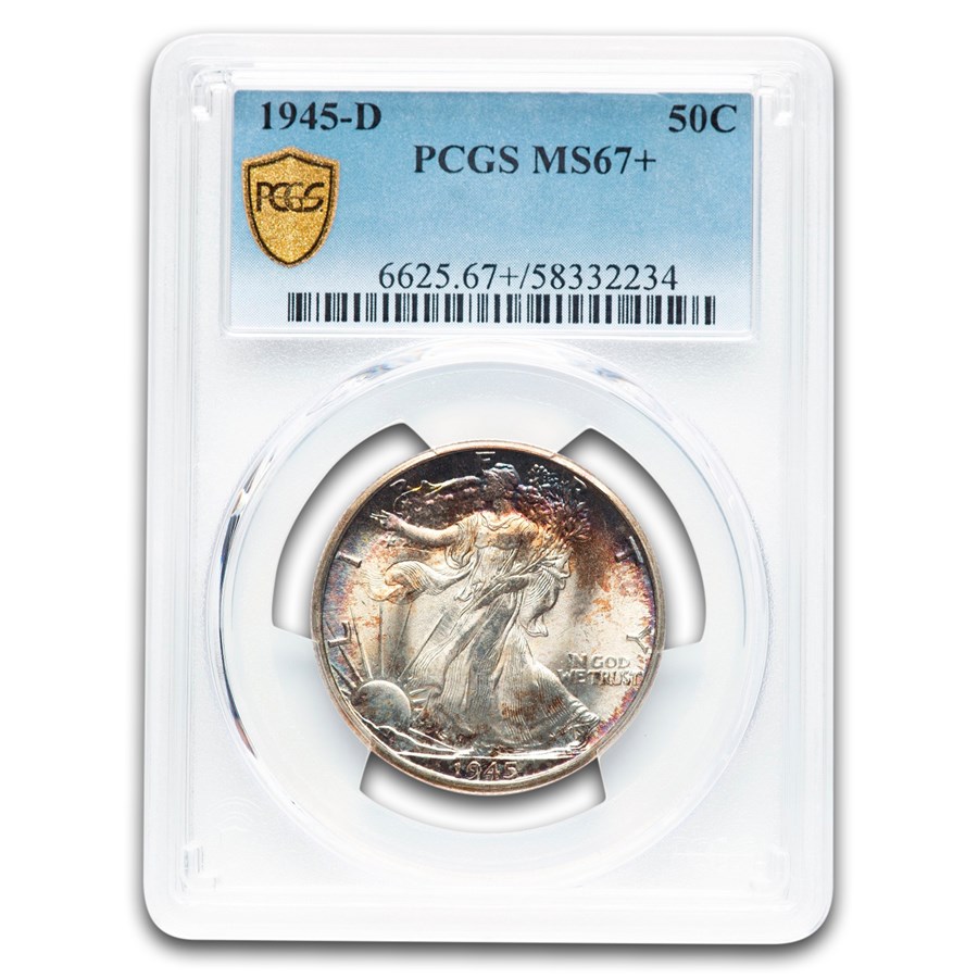 1945-D Walking Liberty Half Dollar MS-67+ PCGS