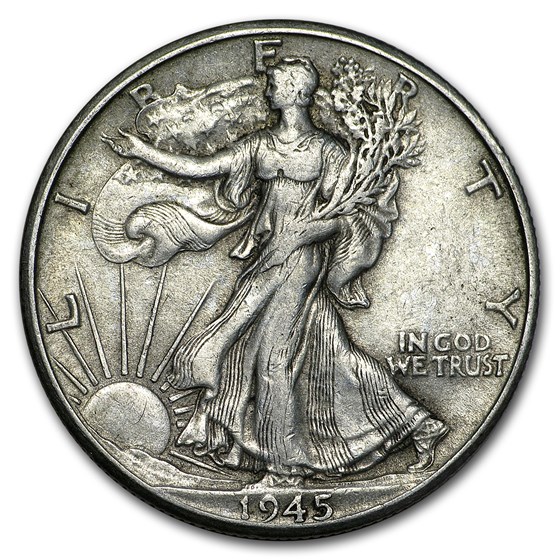 1945-D Walking Liberty Half Dollar XF