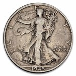 1945-D Walking Liberty Halves 20-Coin Roll Avg Circ