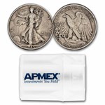 1945-D Walking Liberty Halves 20-Coin Roll Avg Circ