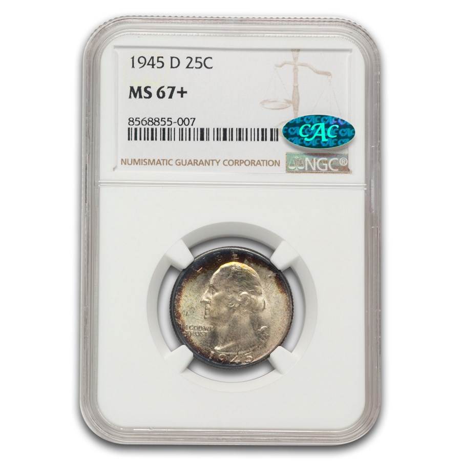1945-D Washington Quarter MS-67+ NGC CAC