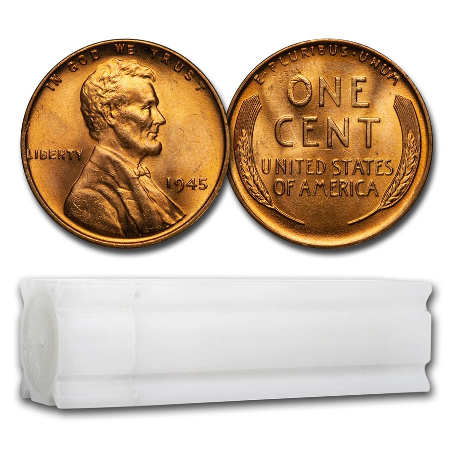 1945 Lincoln Cent 50-Coin Roll BU