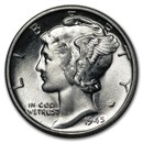 1945 Mercury Dime BU