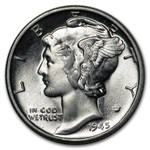 1945 Mercury Dime BU