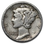 1945 Mercury Dime Good/XF
